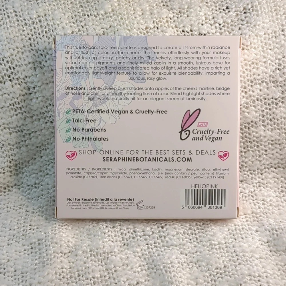 SERAPHINE botanicals Geranium+Glow Blush+Highlight Palette in HELIOPINK
